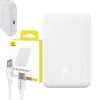 Baseus Magnetic Mini Powerbank, 5000mAh, USB-C, 20W (fehér)