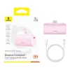 BASEUS Kompakt 5000mAh USB-C Powerbank 20W (Rózsaszín) (P10068306413-00)