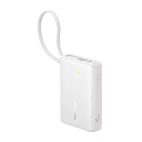 Baseus PicoGo powerbank digitális kijelzővel 10000mAh 45W - fehér