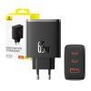 Baseus OS-Cube Pro 2xUSB-C + USB hálózati töltő 65W (Fekete)