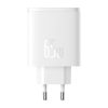 Baseus OS-Cube Pro 2xUSB-C + USB, 65W hálózati töltő (Fehér)