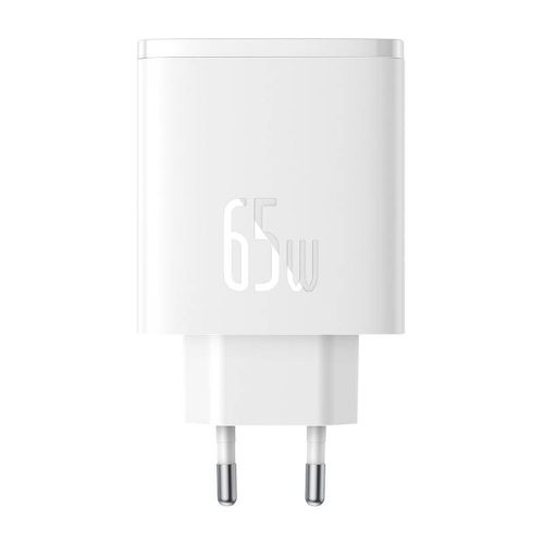 Baseus OS-Cube Pro 2xUSB-C + USB, 65W hálózati töltő (Fehér)