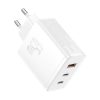 Baseus OS-Cube Pro 2xUSB-C + USB, 65W hálózati töltő (Fehér)