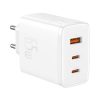 Baseus OS-Cube Pro 2xUSB-C + USB, 65W hálózati töltő (Fehér)