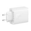 Baseus OS-Cube Pro 2xUSB-C + USB, 65W hálózati töltő (Fehér)