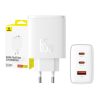 Baseus OS-Cube Pro 2xUSB-C + USB, 65W hálózati töltő (Fehér)