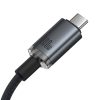 Baseus Crystal Shine gyorstöltő kábel USB C - USB-C 100W, 1,5m, 20Gb (fekete)