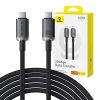 Baseus Crystal Shine gyorstöltő kábel USB C - USB-C 100W, 1,5m, 20Gb (fekete)