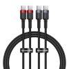 Baseus Cafule 100W USB-C - USB-C Gyors Töltő- és Adatkábelszett 2 db, 1m, (Piros-Fekete, Szürke-Fekete)