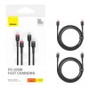 Baseus Cafule 100W USB-C - USB-C Gyors Töltő- és Adatkábelszett 2 db, 1m, (Piros-Fekete, Szürke-Fekete)