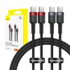 Baseus Cafule 100W USB-C - USB-C Gyors Töltő- és Adatkábelszett 2 db, 1m, (Piros-Fekete, Szürke-Fekete)