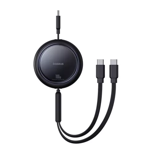 Baseus 100W USB-C 2in1 Töltőkábel, - 1m, (Fekete) (P10318602111-00)