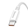 Baseus Superior USB - USB-C kábel, 100W, 0,25m (fehér)