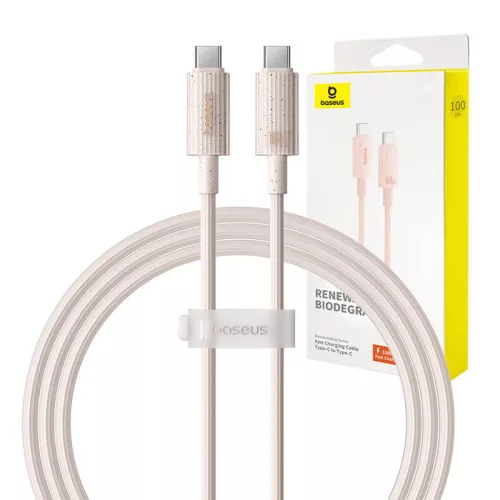 Baseus Habitat Series 100W USB-C Gyorstöltőkábel, - 1m, (Rózsaszín) (P10360202421-00)