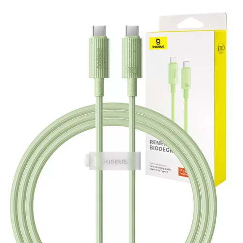 Baseus Habitat Series 100W USB-C Gyorstöltőkábel, - 1m, (Zöld) (P10360202631-00)