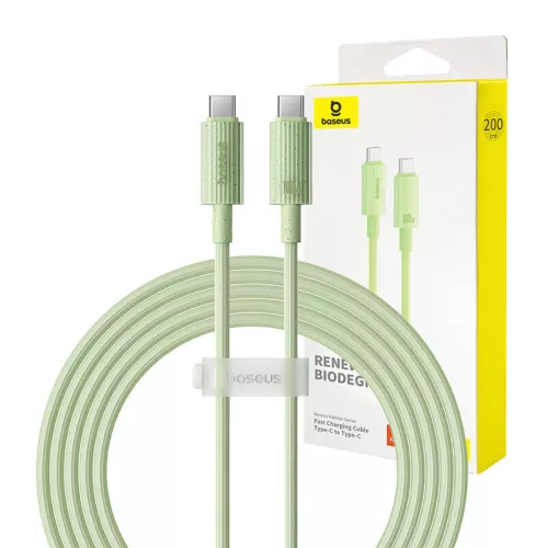 Baseus Habitat Series 100W USB-C Gyorstöltőkábel, 2m, (Zöld) (P10360202631-01)