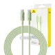 Baseus Habitat Series 100W USB-C Gyorstöltőkábel, 2m, (Zöld) (P10360202631-01)