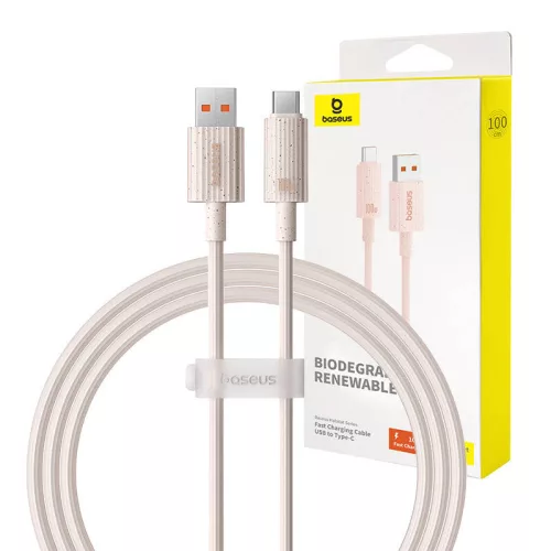 Baseus Habitat Series 100W USB-C Gyorstöltőkábel, - 1m, (Rózsaszín) (P10360203421-00)