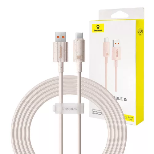 Baseus Habitat Series 2m 100W USB-C Gyorstöltőkábel (Rózsaszín) (P10360203421-01)