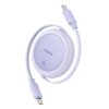 Baseus Free2Pull Mini USB-C USB-C 60W USB kábel, 1m (lila)
