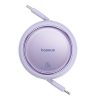 Baseus Free2Pull USB-C – iPhone kábel 20W, 1m (lila)