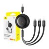 Baseus Free2Draw 3 az 1-ben USB micro USB+Lightning+USB-C kábel, 3.5A, 1.1m (fekete)