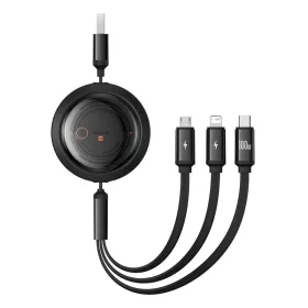   Baseus Free2Draw 3 az 1-ben USB-M+L+C 100W kábel, 1,1m (fekete)