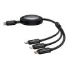 Baseus Free2Draw 3in1 gyorstöltő kábel USB-C USB-C/Lightning/Micro 100W, 1,1m (fekete)