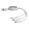 Baseus Free2Draw 3 az 1-ben USB micro USB+Lightning+USB-C kábel, 3.5A, 1.1m (fehér)