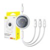 Baseus Free2Draw 3 az 1-ben USB micro USB+Lightning+USB-C kábel, 3.5A, 1.1m (fehér)