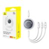 Baseus Free2Draw 3 az 1-ben  USB-M+L+C 100W kábel, 1,1m (fehér)