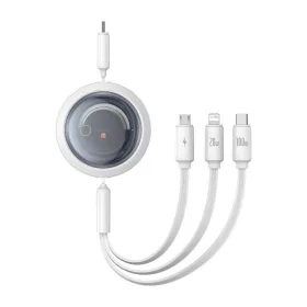  Baseus Free2Draw 3in1 gyorstöltő kábel USB-C USB-C/Lightning/Micro 100W, 1,1m (fehér)