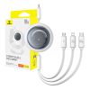 Baseus Free2Draw 3in1 gyorstöltő kábel USB-C USB-C/Lightning/Micro 100W, 1,1m (fehér)