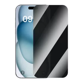   Baseus Superior adatvédelmi edzett üveg az iPhone 15 készülékhez + tisztító készlet és EasyStick (átlátszó)