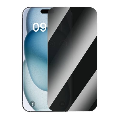 Baseus Superior adatvédelmi edzett üveg az iPhone 15 készülékhez x 2 + tisztító készlet és EasyStick (átlátszó)