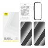 Baseus Superior adatvédelmi edzett üveg az iPhone 15 készülékhez x 2 + tisztító készlet és EasyStick (átlátszó)