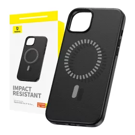   Baseus Fauxther Series mágneses telefontok iPhone 15 Pro (fekete)