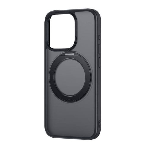 Baseus SkyRing 360° tok állvánnyal iPhone 15 készülékhez + edzett üveg és tisztító készlet (fekete)