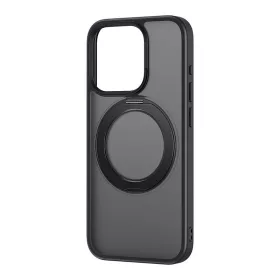   Baseus SkyRing mágneses tok állvánnyal iPhone 15 Pro készülékhez + edzett üveg és tisztító készlet (fekete)