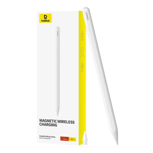 Baseus Tablet Tool Pen Smooth Writing 2 vezeték nélküli töltéssel, LED kijelzővel + aktív cserélhető hegy iPadhez (Fehér)