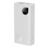 Baseus Adaman2 Power Bank 10000mAh, 30W, PD 3.0, QC 3.0, Digitális kijelző (Fehér)