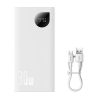 Baseus Adaman2 Power Bank 10000mAh, 30W, PD 3.0, QC 3.0, Digitális kijelző (Fehér)