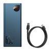 Baseus Adaman Powerbank Metal 20000mAh, PD, QC 3.0, 65W, 2xUSB + USB-C + mikro USB, (kék)