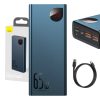 Baseus Adaman Powerbank Metal 20000mAh, PD, QC 3.0, 65W, 2xUSB + USB-C + mikro USB, (kék)