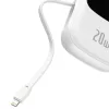 Baseus 20000mAh (Fehér) Powerbank Lightning És /USB-C Csatlakozó , 20W (PPQD060202)