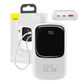   Baseus Qpow PRO Powerbank kábellel, 20000mAh, 22,5W (fehér)