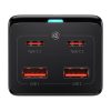 Baseus GaN3 Pro Töltő / elosztó, 2xUSB + 2xUSB-C + AC, 100W (fekete)