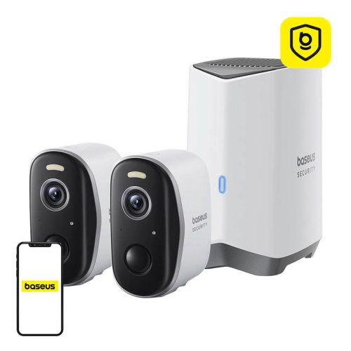 Baseus N1 Plus 2K Biztonsági Kamera-kit (Fehér)