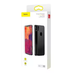   Baseus kijelző- és hátlapvédő üvegfólia szett iPhone Xr-hez- 0,3mm (Fekete)