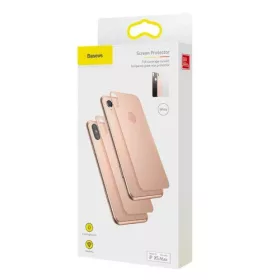   Baseus iPhone Xs Max 0,3mm teljes fedésű, ívelt T-Glass hátlapvédő (Fehér)
